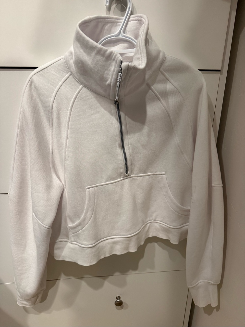 lululemon athletica White Cropped Half-Zip Turtleneck Pullover